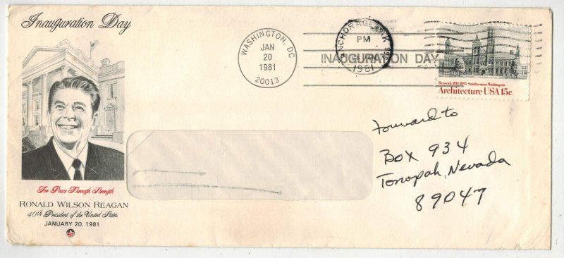 1981 PRESIDENT REAGAN INAUGURATION DAY SCARCE AMERICAN SECURITY COUNCIL Cachet