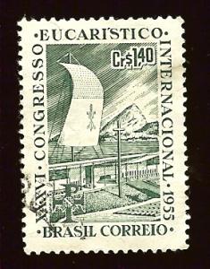 Brazil 825 Congress Altar, Sail, Surgarloaf Mt. used~hinged