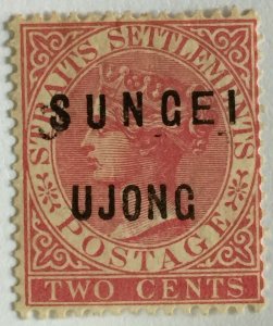 MALAYA SUNGEI UJONG 1884 Double Opt Straits Settlements QV 2c MH SG#32 M2325