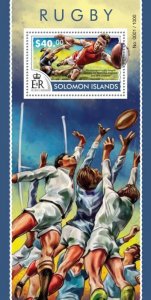 SOLOMON IS. - 2015 - Rugby - Perf Souv Sheet -Mint Never Hinged
