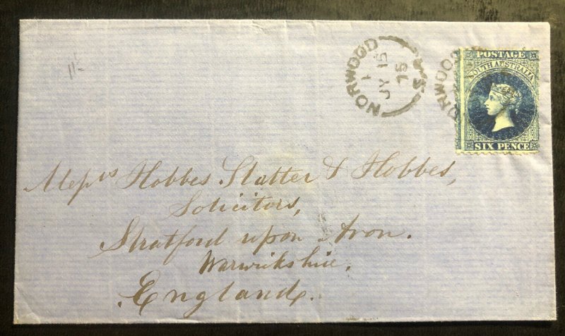 1875 Norwood South Australia Letter cover To Stanford England 