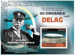 Togo 2010 MNH - 100th An. of the Firts Commercial Flight of the Dirigible DELAG.