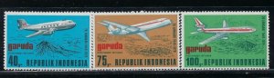 Indonesia 1039-41 MH 1979 Airplanes (fe5561)