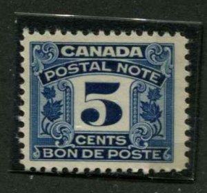Canada van Dam FPS7  Postal Note 5c MNH