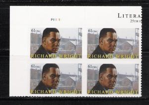 MNH Plate Block Richard Wright sc 4386 @ FACE