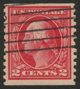 Scott 444, VF Used, 2c P.10 Vertical Flat Plate Coil