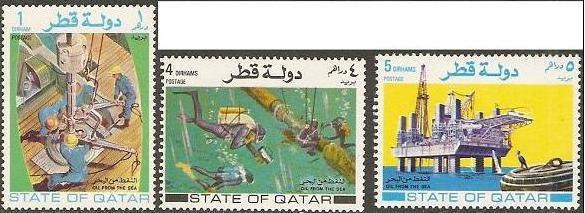 Qatar 1972 Scott 311-313 Short Set Oil from the Sea MNH