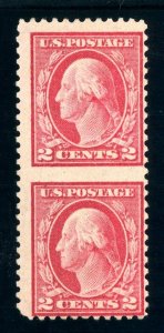 USAstamps Unused F US 1917 Washington Vertical Pair Blind Perf Error Sct 499 NG