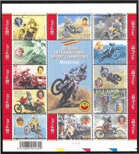 Belgium # 2054 Motorcross  souvenir Sheet  (MNH) CV $16.50