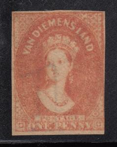 Tasmania 1857-69 unused Sc 11a 1p Queen Victoria orange red