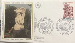 C) 1978. FRANCE. SCULPTURE. FDC. ARTWORK OF POLISH FIGHTERS. XF