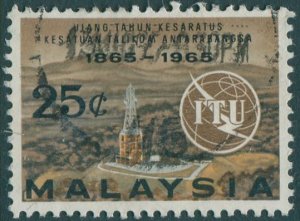 Malaysia 1965 SG13 25c ITU FU