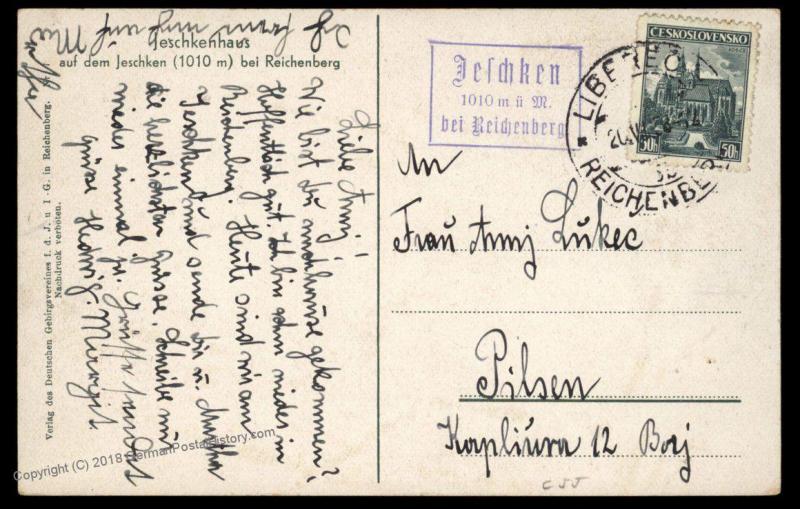 Czech Sudetenland 1938 Jeschken Reichenberg Propaganda Card 90675 ...