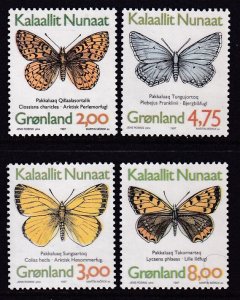 Greenland 315-318 Butterflies MNH VF