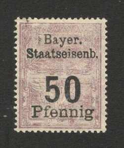 GERMANY-Bayer staatseisenb ovpt. train railway-fiscal tax due REVENUE- 50 pf 