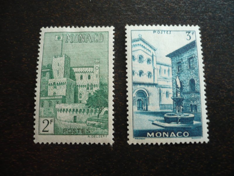 Stamps - Monaco - Scott# 169b, 172a - Mint Hinged Part Set of 2 Stamps