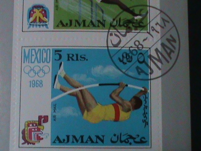 ​AJMAN-1968- OLYMPIC GAMES-MEXICO'68-IMPERF-CTO-S/S--FANCY CANCEL-VERY FINE