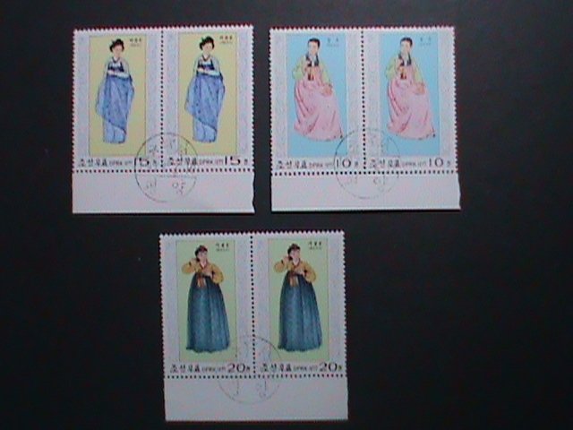 ​KOREA-1977 NATIONAL COSTUMES OF LI DYNASTY-CLOTHING CTO BLOCK VERY FINE