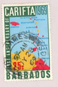 Barbados  SC# 318   Used Map