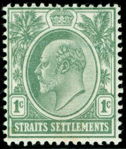 MALAYSIA - Straits Settlements SG127, 1c deep green, VLH MINT.