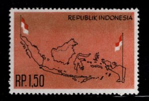 Indonesia Scott 597 MNH** 1963 Map Flag stamp