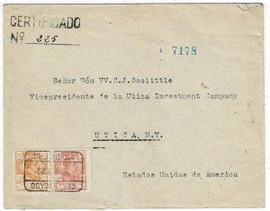 Rio de Oro 1922 registered cover to the U.S., Scott 143, 149