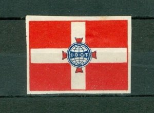 Denmark. Poster Stamp 1919 IOGT Order Templars Grandlodge. Logo. Flag .Dannebrog