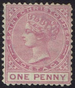 ST CHRISTOPHER 1870 QV 1D MAGENTA WMK CROWN CC PERF 12½