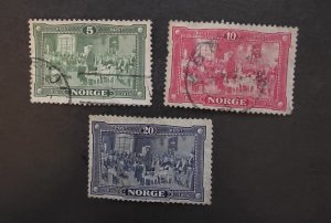 NORWAY Scott 96 97 98 Used Stamp Lot Set T19253