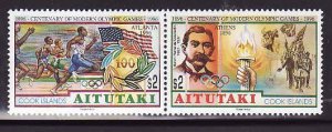 Aitutaki-Sc#518-19- id7-unusd NH set -Sports-Olympic  Games-1996-