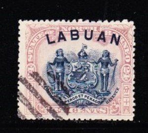 Album Treasures Labuan  Scott # 84a  24c Coat of Arms Very Fine Used