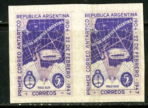Argentina Stamps # 561 Antarctic Proof Paper Pair Imperf