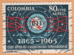 AIRMAIL STAMP FROM COLOMBIA 1965. SCOTT # C467. USED. # 1