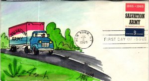 #1267 Salvation Army - ONE OF A KIND  Hand Painted Melissa Fox Cachet 