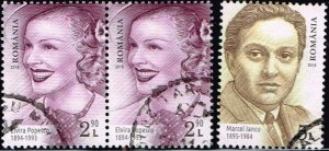 Romania 2018, Sc.#6141, 6142, 6144, 6145 used Famous Romanians