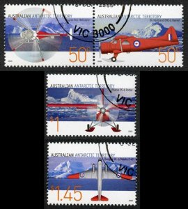 AAT SG168a-71 Aviation in the Antarctic Territory set of 4 U/M 