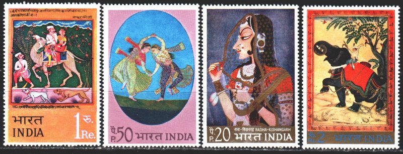 India. 1973. 561-64. Painting, dogs. MNH.