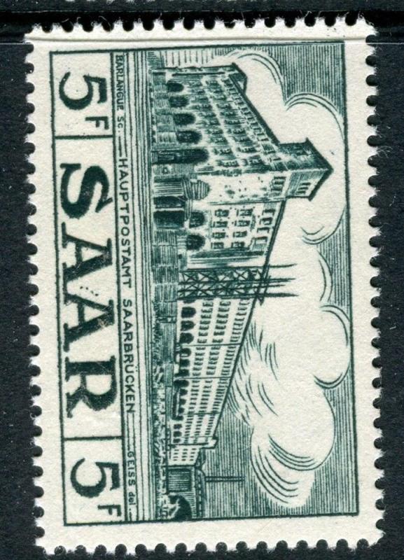 GERMANY SAAR;  1952-55 early Pictorial issue Mint hinged 5Fr. value