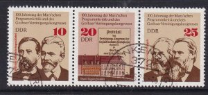 German Democratic Republic DDR  #1650-1652a cancelled 1975 Gotha  . strip of 3