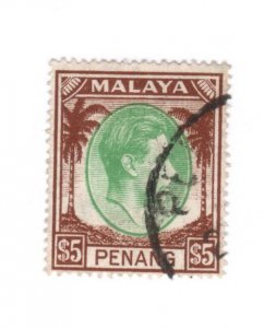 Penang Malaya #22 Used - Stamp CAT VALUE $54.35