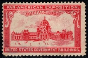 1901 US Poster Stamp Pan American Exposition United States Government Buildings