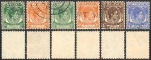Straits Settlements SG293/8 Die 2 set of 6 Fine used Cat 36.10 pounds