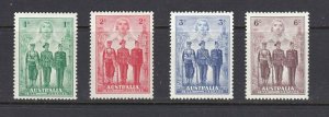 AUSTRALIA - 1940 AUSTRALIA'S PARTICIPATION IN WW II - SCOTT 184 TO 187 - MLH