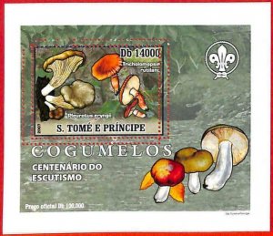 A3383 - SAO TOME & PRINCE, ERROR MIPERF Souvenir s: 2007 Mushrooms, Boy Scouts-