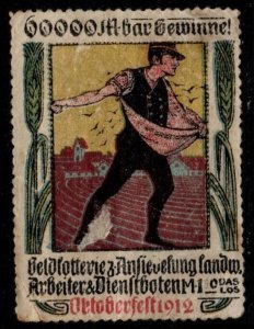 1912 German Cinderella Worker's & Servants Lottery Octoberfest 1912 MNH