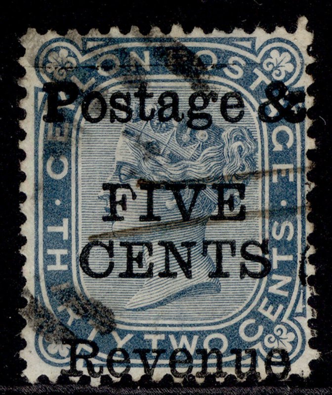 CEYLON QV SG155, 5c on 32c slate, FINE USED. Cat £15.