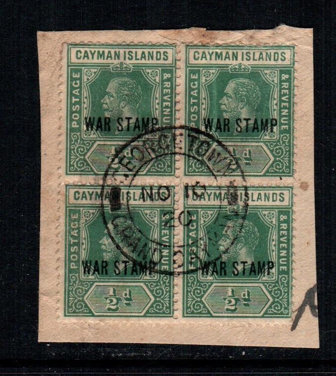 Cayman islands mr5 used block of 4 cat $12.00aaa