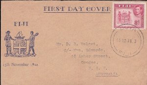 FIJI 1948 GVI 8d on commem FDC ex Suva.....................................A5045