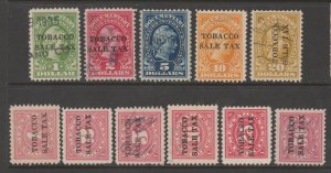 U.S.  Scott #RJ1-RJ11 Revenue Stamp - Used Set