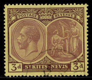 ST KITTS-NEVIS GV SG45a, 3d purple/yellow, FINE USED. 